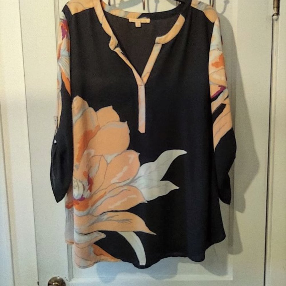 2X Gibson Latimer Floral Blouse
